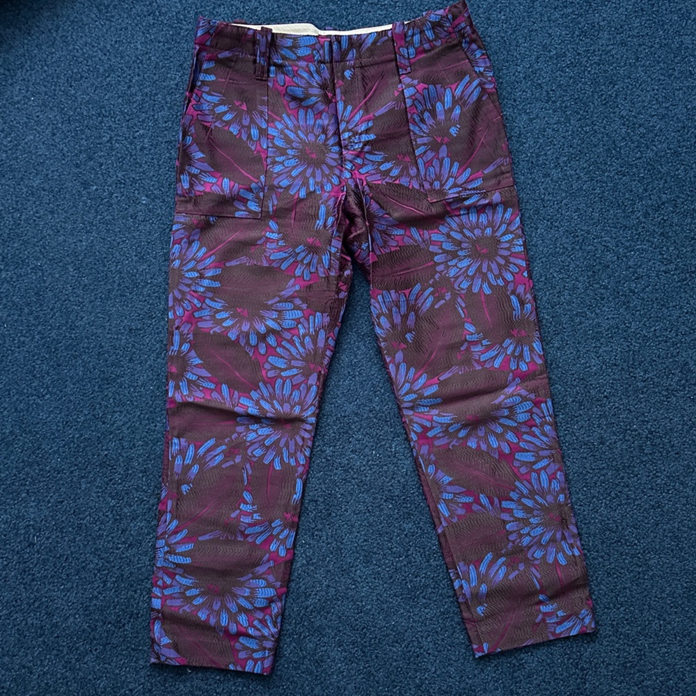 J. Crew Midnight Garden floral ankle-length pants size 6